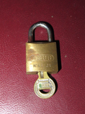 Vintage Small 1.75" ABUS Lock Co Brass Padlock No. 65/25 & Key - Made in Germany