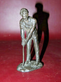 Vintage 5" Tall Solid Bronze Golf Figurine Sculpture of Golfing Man c. 1930