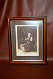 Antique Wood Framed C. Bisschop Dutch Art Print "Beside the Cradle" - Braun & Co