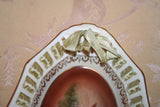 Antique Fine Bavarian 7" Porcelain Dish w/ Pierced Lip & Hand Painted Pheasants