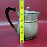 Vintage 6" English Period Pewter 138 Flip-Lid Teapot Pitcher w/ Ebonized Handle