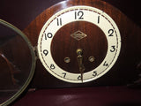 Vintage Goodwin Precision Art Deco Oak Wood Case Camel Back Mantel Clock - As-Is