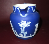 Vintage 5" Tall Wedgwood Vibrant Cobalt Blue Jasperware Pitcher No. 36 - England