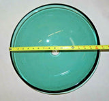 Hand Blown Studio Art Glass Aqua-Blue 16.5" Sink Basin Bowl - Drilled 1.75" Hole