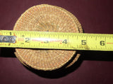 Vintage Small Alaskan Native American Round Woven Bark Basket w/ Lid c. 1940