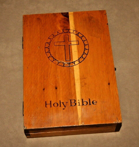 Vintage Steel Workers' Union 330 Issued White Holy Bible in Custom Wooden Box