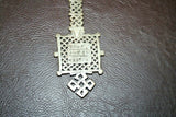 Antique Ethiopian 10" Tall Hand Held Coptic Priests Cross - Inscribed on Handle