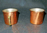 Vintage "Colonial Virginia" Hand Hammered Copper 2.5" Tall Cream & Sugar Set