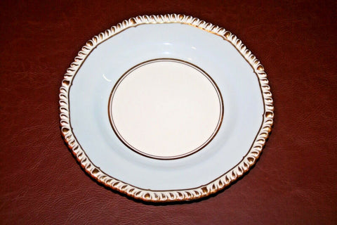 Wedgwood Fine China Baby Blue & White Dinner Plate Ruffled Gilt Lip Pattern 5233