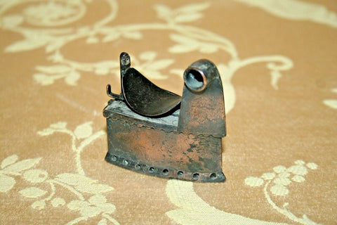 Vintage Copper 2.25" Miniature Coal Sad Iron Pencil Sharpener - Missing Handle