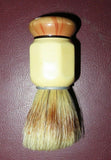 Vintage Retro 4" Shaving Brush w/ Octagon Off-White Bakelite & Wood Handle