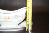 Antique Fine Paul Muller Selb Bavarian China Gravy Boat w/ Attached Under Plate