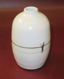 Vintage 6" Tall Hand Made & Painted Signed Glazed Pottery Bud Vase