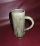 Vintage 8" Tall Signed English Style 1L Turned Pottery Beer Mug - Stamped "E.S."