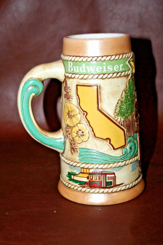 Vintage 1981 Budweiser California Commemorative Stein w/ Clydesdales