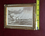 Antique Framed George Varian Print "Admiral Sampson Fleet Saluting Grants Tomb"