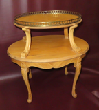 Antique French Provincial Satinwood 2-Tier Cabriole Leg Oval Occasional Table