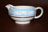 Vintage Blue & Gilt English Pottery Gravy Boat Pitcher - Melton Tams Ware #2248