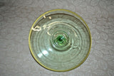 Vintage Early 20th Century Center Handle Green Depression Glass Serving Platter