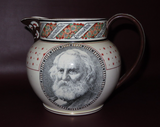 Antique 9" Wedgwood & Sons Longfellow Richard Briggs Boston Art Pottery Pitcher