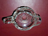 Antique Clear Star Decor 6" Cut Glass Small Glass Footed Sauce Pitcher Creamer