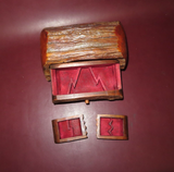 Handmade Wood Log Puzzle Style Single Drawer Jewelry Box - Signed Jeff Trag 1990