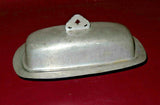 Antique 7.5" Long Stieff American Pewter Lidded Covered Butter Dish - ATC P46