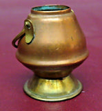 Vintage 1.5" Miniature Copper & Brass Doll Furniture Coal Scuttle Pot w/ Handle