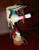 Hoop Dancer Native American Navajo Wood Feather Fur Leather Kachina Doll - As-Is