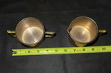 Vintage "Colonial Virginia" Hand Hammered Copper 2.5" Tall Cream & Sugar Set