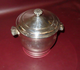 Vintage 8" WM Rogers & Son Paul Revere Glass Lined Silverplate Lidded Ice Bucket