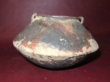 Primitive Hand Made 7" Ecuadorian Latin American Double Handle Clay Cooking Pot
