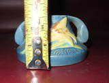 Vintage Roseville Art Pottery Blue Zephyr Lilly Candlestick Holder 1162-2"