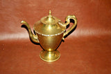 Vintage Mexican Brass 7-pc Coffee & Tea Set w/ Kettle, Pots, Cream & Sugar, Tray
