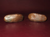 Antique Pair 4" Long Copper Coated Children's Baby Shoes - Marked 22/40