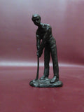 Vintage 5" Tall Solid Bronze Golf Figurine Sculpture of Golfing Man c. 1930