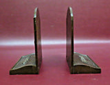 Vintage Pair 6" Tall Heavy Bronze Classic Literature Dickens & Whittier Bookends