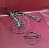 Vintage Reproduction 22" Long Cast Iron Classic Big Wheel Bicycle Model on Stand