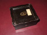 Vintage Shizouka Japanese Black Lacquered Wood Hand Painted Floral Flip-Lid Box