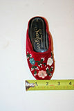 Fancy Saigon Velvet Style Small Girls Shoes - Sequin & Bead Floral Design Size 2