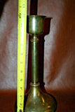 Pair Large Vintage Brass Candlesticks w/ Decorative Painted Gold Twist Candles