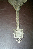 Antique Ethiopian 10" Tall Hand Held Coptic Priests Cross - Inscribed on Handle