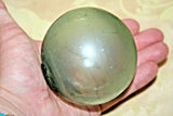 Antique Japanese Style Small 3.25" Aqua Blue Blown Glass Fishing Float