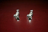 Pair Vintage 1" Tall S.A.G. Silverplate Ornamental Cufflinks - Hunter & Dog
