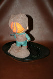 Large 14" One of a Kind Ceramic Ashtray Hunter Boy w/ Rifle - Hand Made c. 1971