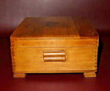 Vintage 10" Footed Flip-Lid Dovetailed Wooden Jewelry Box - Couple & Bench Scene