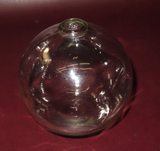Collectible Large 5" Clear Glass Fishing Net Float - Stamped 20-2-5