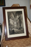 Axel Haig 1905 Limited Edition Portico del Gloria Signed Etching in Oak Frame