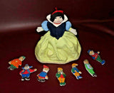 Vintage Reversible Doll Snow White & Seven Dwarfs - Evil Queen w/ Apple on Stand