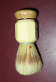 Vintage Retro 4" Shaving Brush w/ Octagon Off-White Bakelite & Wood Handle